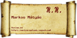 Markos Mátyás névjegykártya