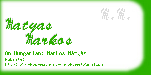 matyas markos business card
