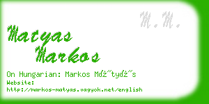 matyas markos business card